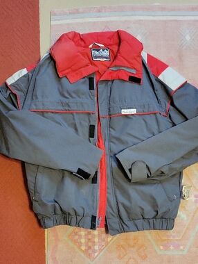 Vintage Powderhorn GOOSE Down Men’s Gray & Red Ski JACKET